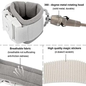 Blisstime Toddler Leash with Key Lock, Upgraded Anti Lost Wrist Link Baby Leash with 360 Degree Rotating Connector and Adjustable Bracelet for Babies Toddlers Child Kids (8.2ft/2.5m, Dark Gray)