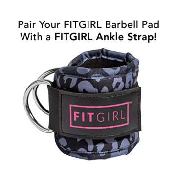 FITGIRL Hip Thrust and Leg Day Barbell Pad - Thick Cushion Stays in Place for Squats, Lunges and Glute Bridges - Works With Olympic Bars and Smith Machines (Animal)