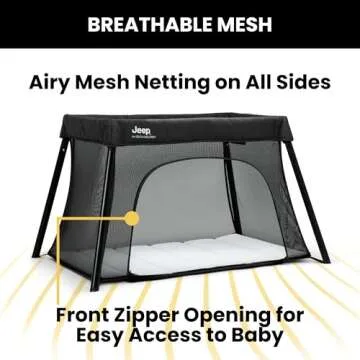 Jeep Horizon Compact Travel 2-in-1 Play Yard and Bassinet, Black