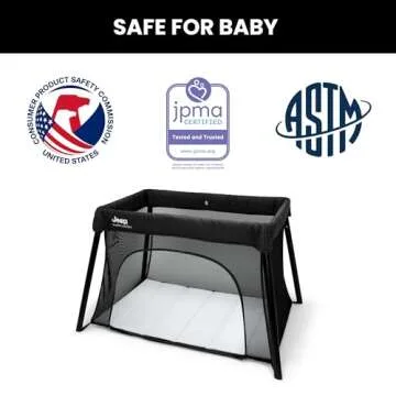 Jeep Horizon Compact Travel 2-in-1 Play Yard and Bassinet, Black
