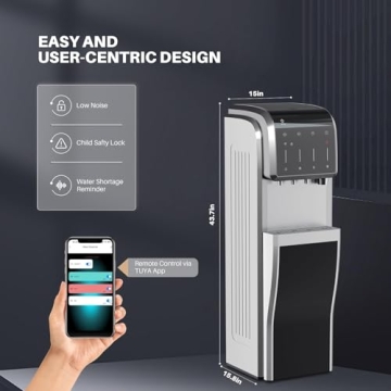 ICEPURE WiFi Water Cooler with Ice Maker and Hot/Cold Options