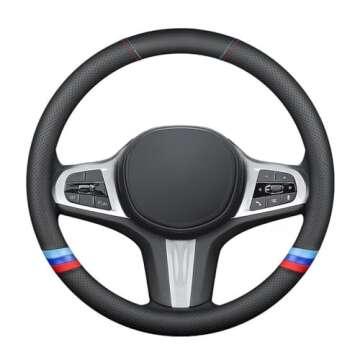 YOUDAXIN Nappa Leather Steering Wheel Cover 15" - Stylish & Comfortable