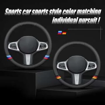 YOUDAXIN Nappa Leather Steering Wheel Cover 15" - Stylish & Comfortable