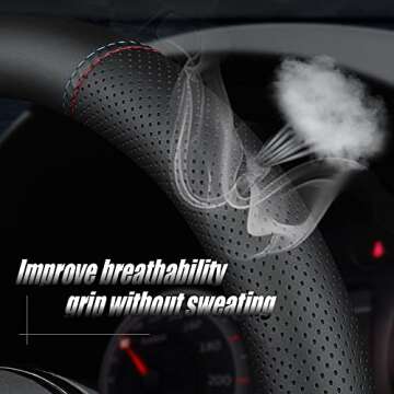 YOUDAXIN Nappa Leather Steering Wheel Cover 15" - Stylish & Comfortable