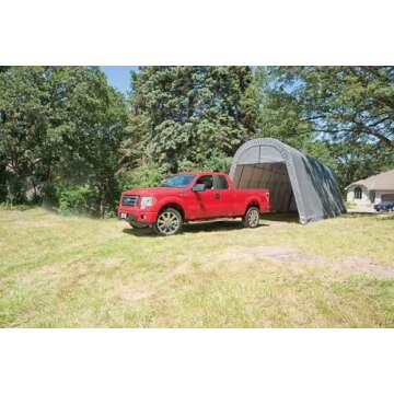 ShelterLogic Roundtop 14x32x12 ft. Instant Garage - All-Season Fabric-Covered Shelter for RVs, Trucks, Boats, Cars