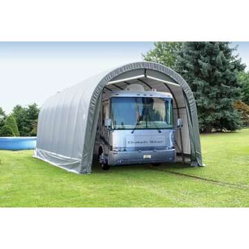 ShelterLogic Roundtop 14x32x12 ft. Instant Garage - All-Season Fabric-Covered Shelter for RVs, Trucks, Boats, Cars