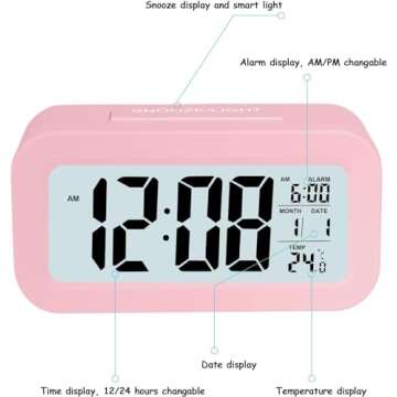 4.5" LED Digital Alarm Clock with Night Light