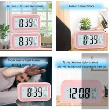 4.5" LED Digital Alarm Clock with Night Light