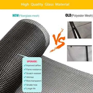 LIAMST Garage Door Screen for 16x8FT- 2 Car Garage Doors, Reinforced Fiberglass Door Screen,Stronger High Energy Magnets ， Magnetic Screen Door