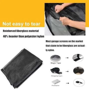 LIAMST Garage Door Screen for 16x8FT- 2 Car Garage Doors, Reinforced Fiberglass Door Screen,Stronger High Energy Magnets ， Magnetic Screen Door