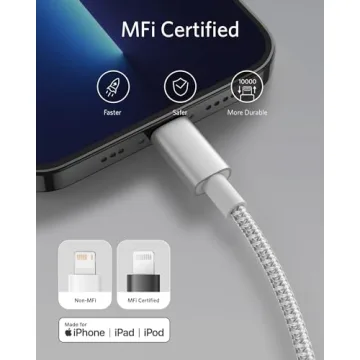 Anker New Nylon USB C to Lightning Cable, Apple MFi Certified for iPhone 14 Series, and More (6FT,Silver)