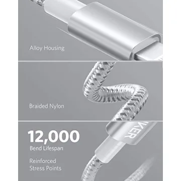 Anker New Nylon USB C to Lightning Cable, Apple MFi Certified for iPhone 14 Series, and More (6FT,Silver)