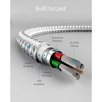 Anker New Nylon USB C to Lightning Cable, Apple MFi Certified for iPhone 14 Series, and More (6FT,Silver)