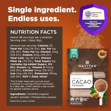 Navitas Organics Cacao Powder - Organic, Non-GMO, Gluten-Free