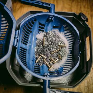 Frankford Arsenal Platinum Series Wet/Dry Media Separator with Perforated Sifter and Mesh Media Strainer for Reloading, blue, gray