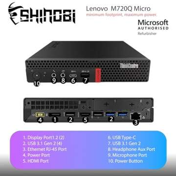 Lenovo ThinkCentre M720Q Micro PC with Core i5 and SSD
