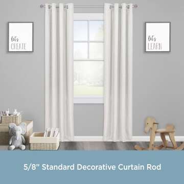 Kenney KN81685 Estrella Purple Sparkle Fluted Acrylic End Standard Decorative Juvy Window Curtain Rod, 28-48" Adjustable Length, Brushed Nickel Finish, 5/8" Diameter Steel Tube