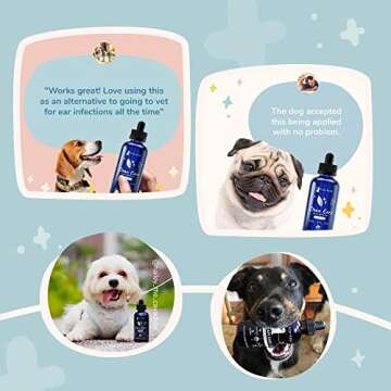 kin+kind Organic Ear Cleaner for Dogs - Made in The USA - Easy to Use & Mess-Free Dog Ear Drops for Wax, Odor, & Itchy Dog Ears w/Witch Hazel, Tea Tree Oil, & Aloe Vera - Ear Wash for Dogs (4 fl oz)