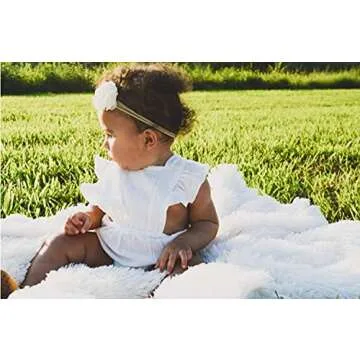 Fancy Clouds Baby Girl Headbands Fabric Linen Bows Flowers,10 Pack Hair Accessories for Newborn Infant Toddler Gift