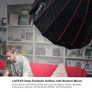 LAOFAS 35inch Deep Parabolic Softbox for Easy Setup