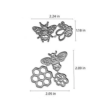 3pcs Bees Cutting Dies, Honeycomb Flower Die Cuts Metal Embossing Stencils Template Mould for Card S...
