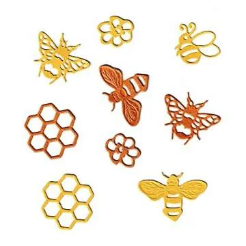 3pcs Bees Cutting Dies, Honeycomb Flower Die Cuts Metal Embossing Stencils Template Mould for Card Scrapbooking and DIY Craft Album Paper Card Decor