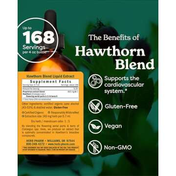Herb Pharm Hawthorn Blend Liquid Extract for Cardiovascular and Circulatory Support - 4 Ounce