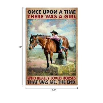 Horse Girl Vintage Metal Tin Sign for Decor