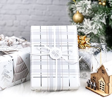 LeZakaa Christmas Wrapping Paper Bundle - Mini Roll Set with Accessories