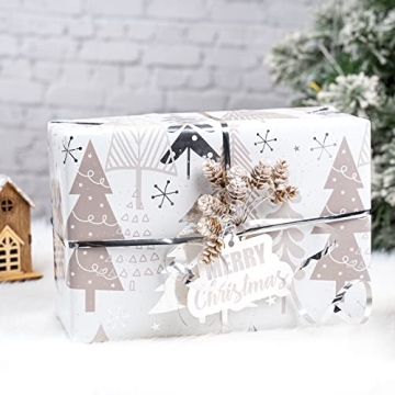 LeZakaa Christmas Wrapping Paper Bundle - Mini Roll Set with Accessories