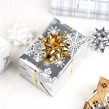 LeZakaa Christmas Wrapping Paper Bundle - Mini Roll Set with Accessories