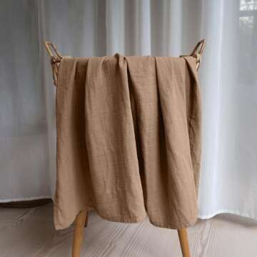 Huxie Swaddle Blanket - Organic Cotton - Swaddles for Newborns - Newborn Swaddle - Muslin Swaddle Blankets - 100% Cotton Blanket, 47" x 47" Swaddle (Natural)