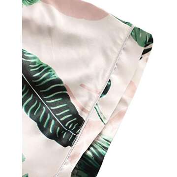 Floerns Women's Notch Collar Print Sleepwear Two Piece Pajama Set A Multi Print M