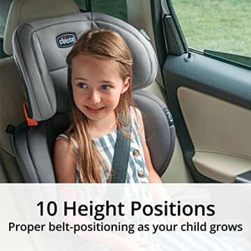 Chicco KidFit® ClearTex® Plus 2-in-1 Belt-Positioning Booster Car Seat, Backless and High Back Boo...