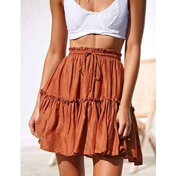 Relipop Women's Polka Dot Pleated Mini Skater Skirt