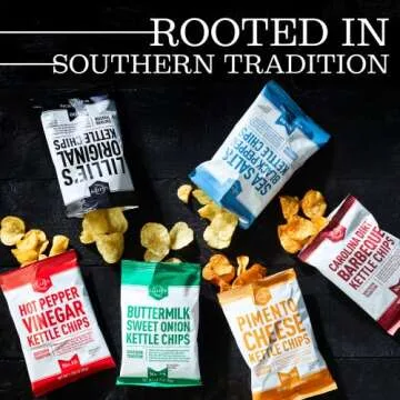 Lillie's Q - Pimento Cheese Kettle Chips, Crunchy & Cheesy Potato Chips, Small Batch Kettle Chips, 0 Grams Trans Fat, Made with Gluten-Free Ingredients (5 oz, 4-Pack)