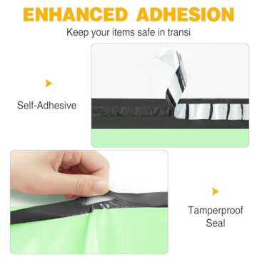 Famagic Poly Mailers, 200pc 10x13 Inch Shipping Bags, Chic Packaging Bags for Small Business, Tearproof and Waterproof Mailing Envelopes for Clothing Supplies, Self Seal Mailers Bags Mint Green