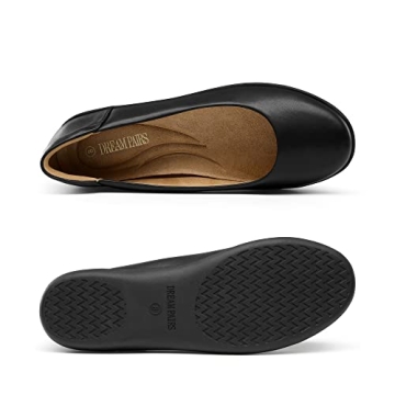 DREAM PAIRS Comfortable Ballet Flats for Women - Black