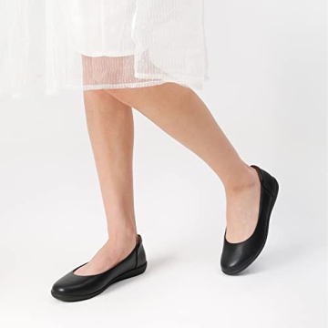 DREAM PAIRS Comfortable Ballet Flats for Women - Black