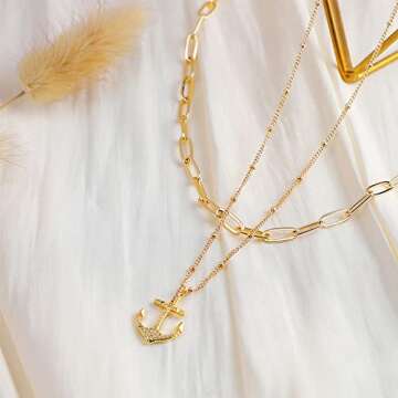 MEVECCO Gold Layered Choker Necklace - Minimalist Style