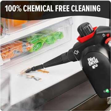 Dirt Devil 7-in-1 Handheld Steamer, Pressurized Steam Cleaner for Home Use, XL Water Tank, Includes ...