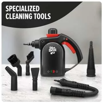 Dirt Devil 7-in-1 Handheld Steamer, Pressurized Steam Cleaner for Home Use, XL Water Tank, Includes Specialized Cleaning Tools, Portable Steam Cleaner for Bathroom, Clothes, Furniture and More