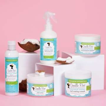 Camille Rose Coconut Water Style Setter, Hydrating Hair Gel for Curly Hair Types, 8 oz