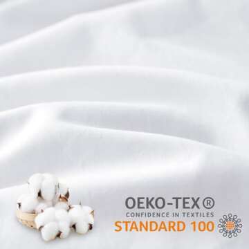 ATsense Duvet Cover, Queen Size, 100% Washed Cotton, Linen Feel, White Comforter Cover Set, Super Soft Comfortable, 3-Piece Bedding Set, Easy Care, Simple Farmhouse Style