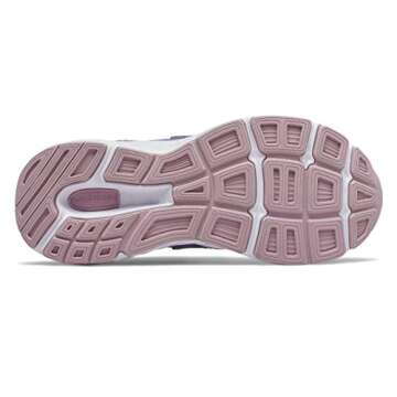 New Balance Unisex-Child 680 V5 Lace-Up Running Shoe, Clear Amethyst/Oxygen Pink, 2 XW US Little Kid