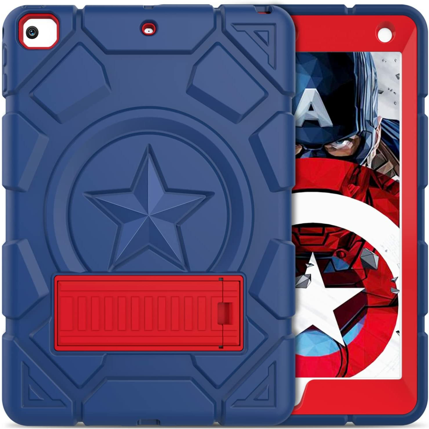 Protective TIMISM iPad Case for Kids - Blue+Red