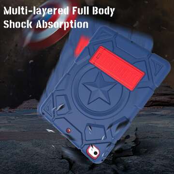 Protective TIMISM iPad Case for Kids - Blue+Red