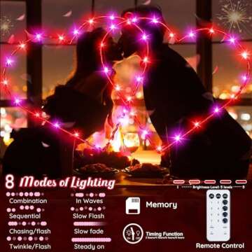 DONSAJI Valentines Day Window Heart Lights