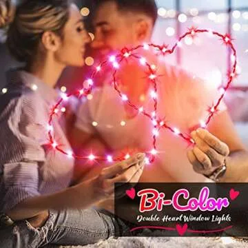 DONSAJI Valentines Day Window Heart Lights