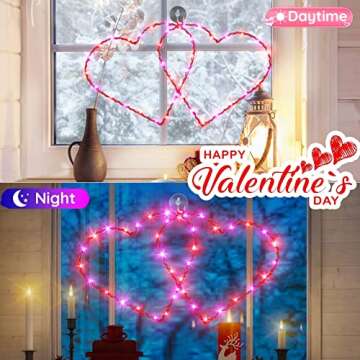DONSAJI Valentines Day Window Heart Lights